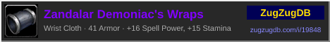 Zandalar Demoniac's Wraps: forum signature banner