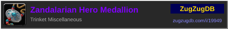Zandalarian Hero Medallion: forum signature banner