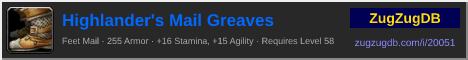 Highlander's Mail Greaves: forum signature banner