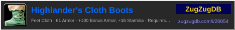 Highlander's Cloth Boots: forum signature banner