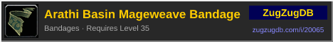 Arathi Basin Mageweave Bandage: forum signature banner