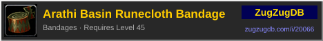 Arathi Basin Runecloth Bandage: forum signature banner