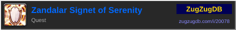 Zandalar Signet of Serenity: forum signature banner