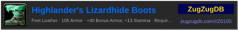 Highlander's Lizardhide Boots: forum signature banner