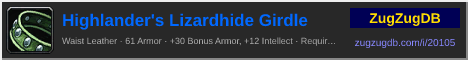 Highlander's Lizardhide Girdle: forum signature banner
