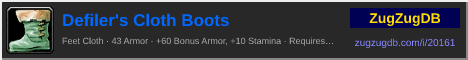 Defiler's Cloth Boots: forum signature banner