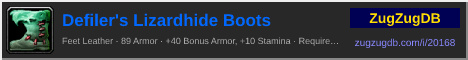 Defiler's Lizardhide Boots: forum signature banner