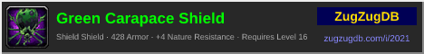 Green Carapace Shield: forum signature banner