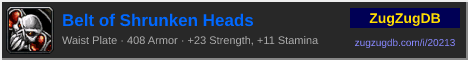 Belt of Shrunken Heads: forum signature banner
