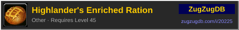 Highlander's Enriched Ration: forum signature banner