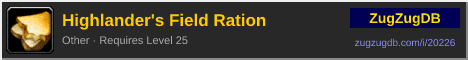 Highlander's Field Ration: forum signature banner