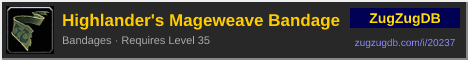 Highlander's Mageweave Bandage: forum signature banner