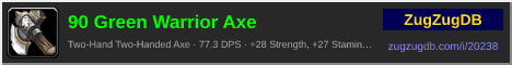 90 Green Warrior Axe: forum signature banner
