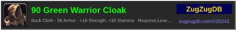 90 Green Warrior Cloak: forum signature banner