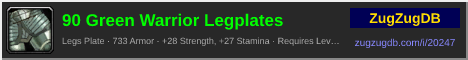 90 Green Warrior Legplates: forum signature banner