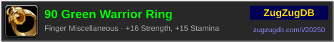 90 Green Warrior Ring: forum signature banner