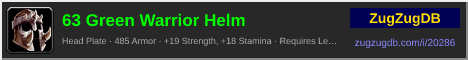 63 Green Warrior Helm: forum signature banner