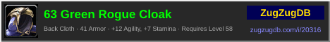 63 Green Rogue Cloak: forum signature banner