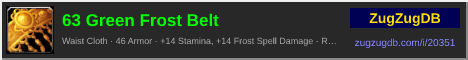 63 Green Frost Belt: forum signature banner