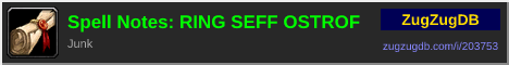 Spell Notes: RING SEFF OSTROF: forum signature banner