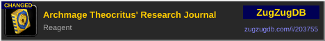 Archmage Theocritus' Research Journal: forum signature banner