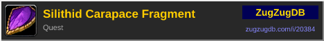 Silithid Carapace Fragment: forum signature banner
