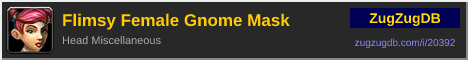 Flimsy Female Gnome Mask: forum signature banner