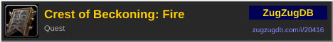 Crest of Beckoning: Fire: forum signature banner