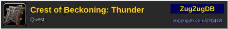 Crest of Beckoning: Thunder: forum signature banner