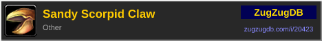 Sandy Scorpid Claw: forum signature banner
