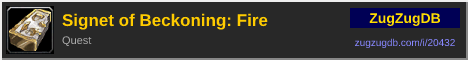 Signet of Beckoning: Fire: forum signature banner