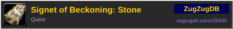Signet of Beckoning: Stone: forum signature banner
