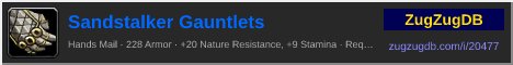 Sandstalker Gauntlets: forum signature banner