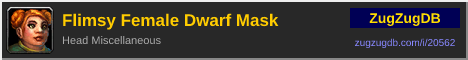 Flimsy Female Dwarf Mask: forum signature banner