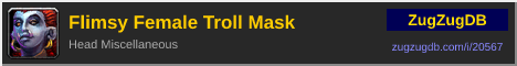 Flimsy Female Troll Mask: forum signature banner