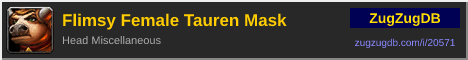 Flimsy Female Tauren Mask: forum signature banner