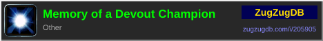 Memory of a Devout Champion: forum signature banner