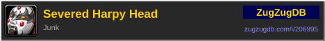 Severed Harpy Head: forum signature banner