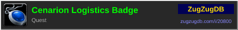 Cenarion Logistics Badge: forum signature banner