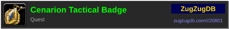 Cenarion Tactical Badge: forum signature banner
