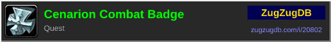 Cenarion Combat Badge: forum signature banner