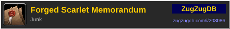 Forged Scarlet Memorandum: forum signature banner