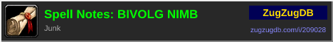 Spell Notes: BIVOLG NIMB: forum signature banner