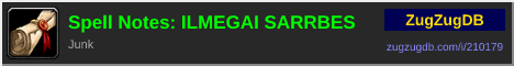 Spell Notes: ILMEGAI SARRBES: forum signature banner