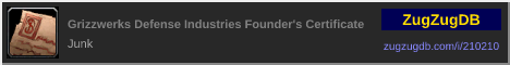 Grizzwerks Defense Industries Founder's Certificate: forum signature banner