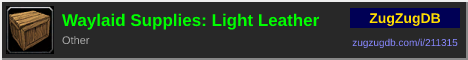 Waylaid Supplies: Light Leather: forum signature banner