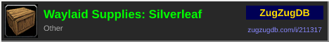 Waylaid Supplies: Silverleaf: forum signature banner