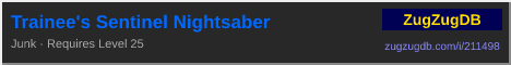 Trainee's Sentinel Nightsaber: forum signature banner