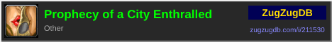 Prophecy of a City Enthralled: forum signature banner