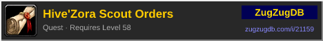 Hive'Zora Scout Orders: forum signature banner